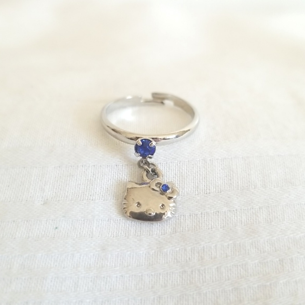 Hello Kitty Silver Rhinestone Ring